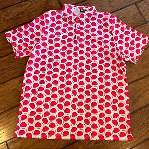 Friday Fairways polo shirt mens 3XL all over print Tacos food pink white festive